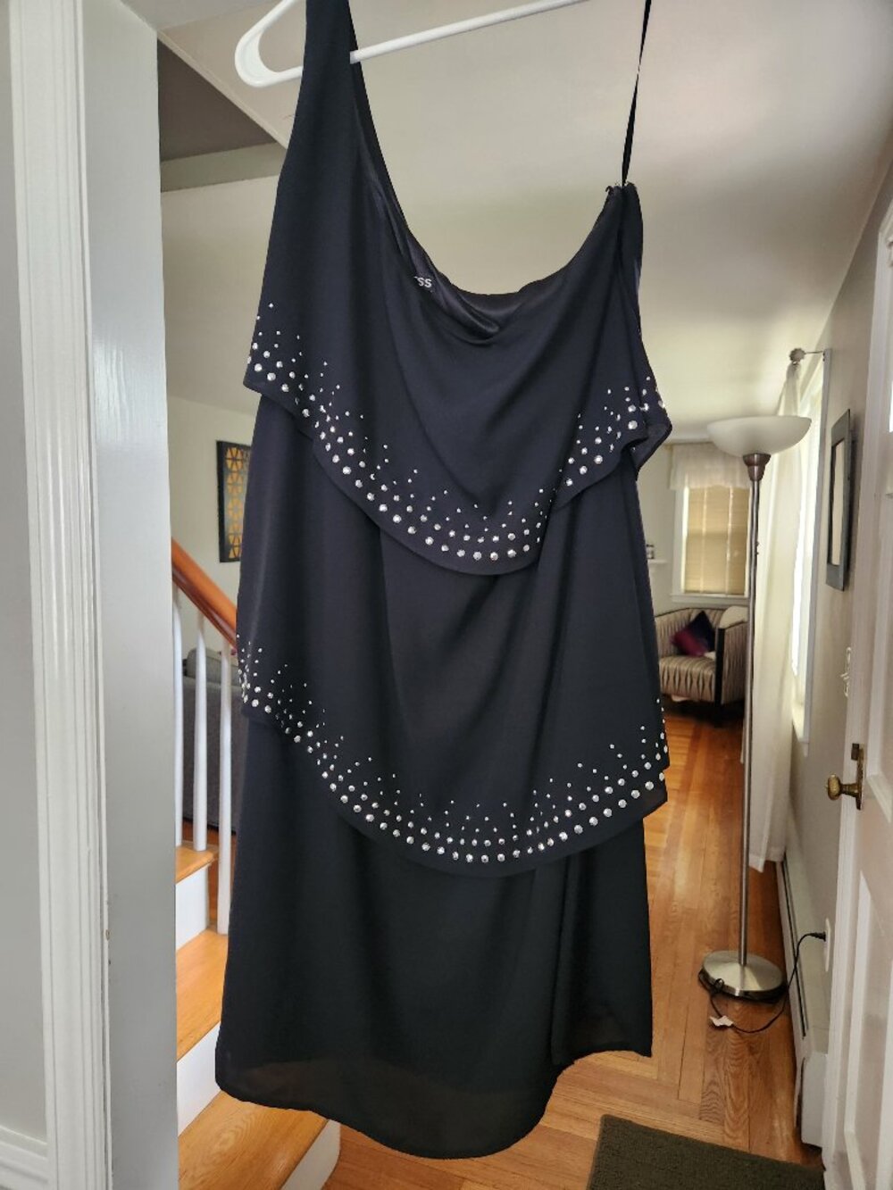 Women's Express Black Dress with Silver Detail Size 12